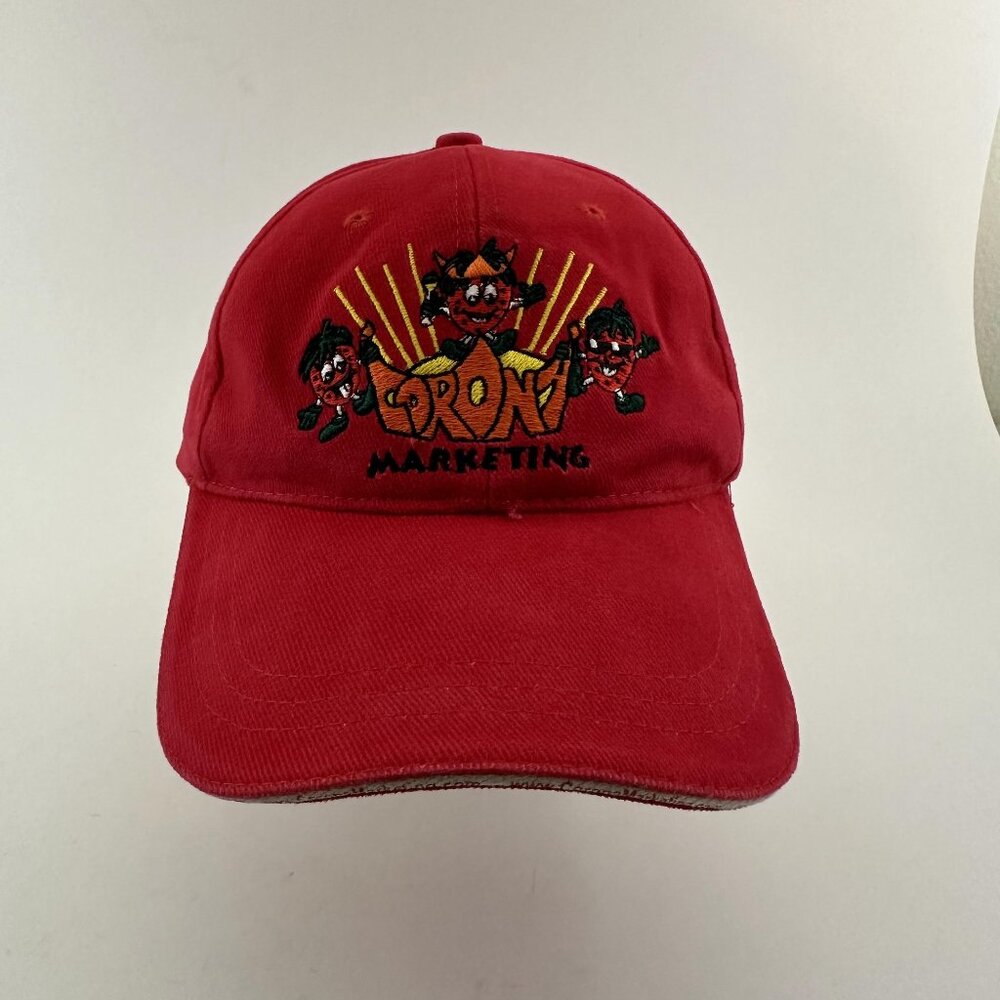 Corona Marketing Baseball Hat Embroidered Adjustable Strap Back K & B Cap Red